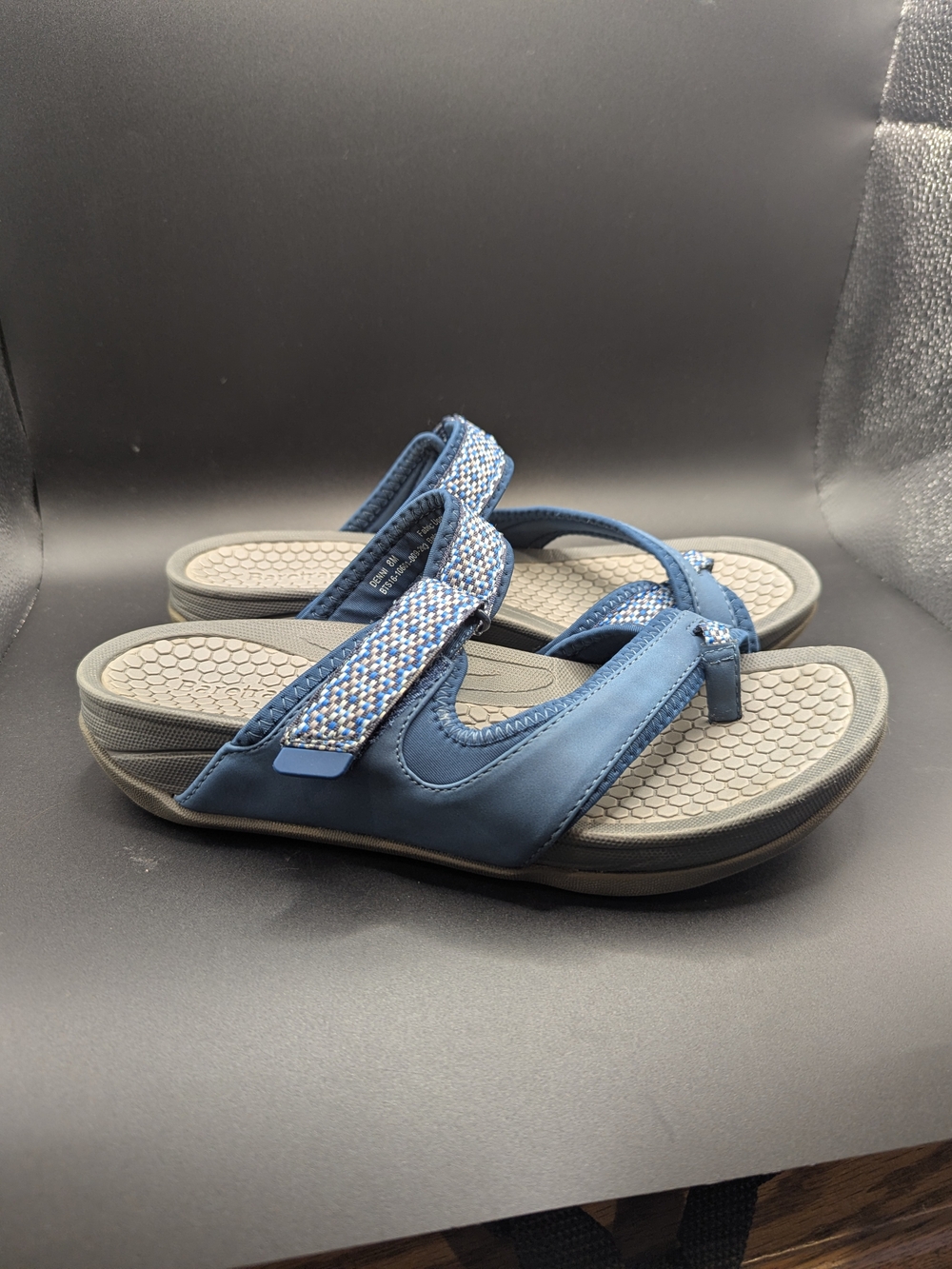 BareTraps│  Women's │Denni Strappy Slide Sandals │ Woven Blue Gray│ Size 8M